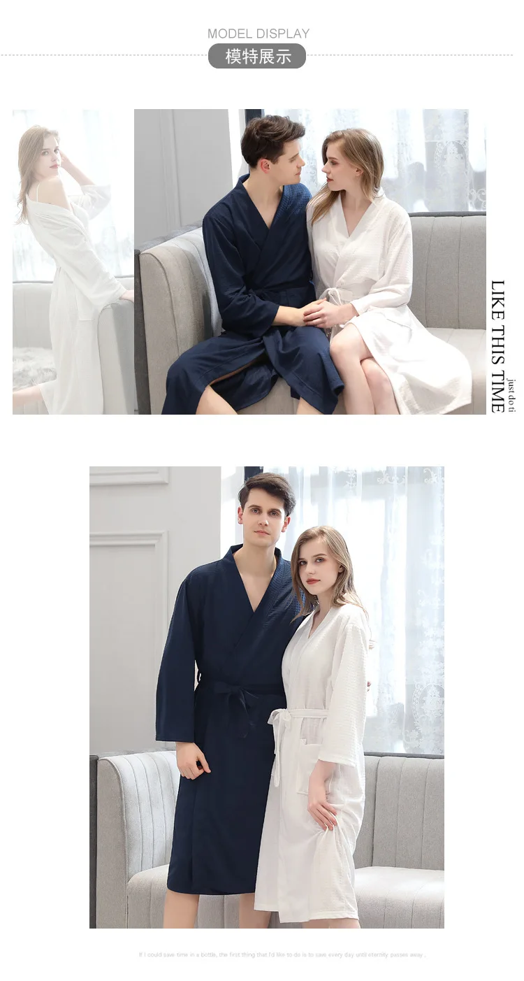 Зимние Вафельный Халат Для женщин однотонные Baju пара; одежда для сна; халат; быстрое высыхание Lounge халат прозрачная утро платье