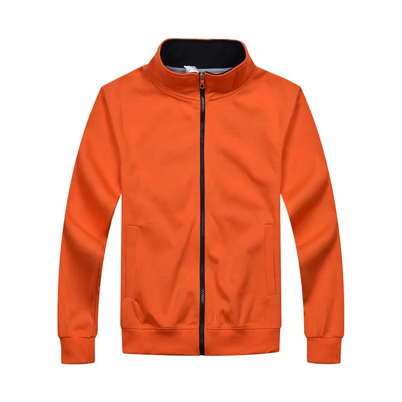 Orange YOTEE осенняя и зимняя повседневная Высококачественная куртка на молнии с воротником-стойкой и логотипом на заказ Мужская и женская куртка - Цвет: Orange