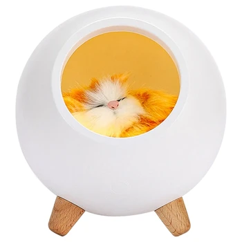 

Cute Cat House Bluetooth Speaker Night Light Press Dimming Baby Kids Bedside Sleep Lamps Bedroom Home Decor Desk Lights
