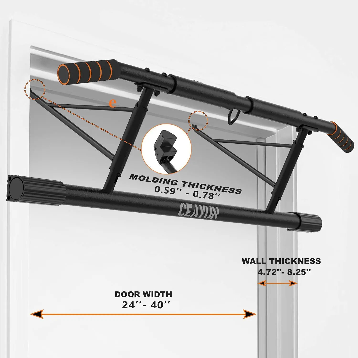 Pull Up Bar for Doorway, Portable Pullup Chin up Bar Home, No Screws Multifunctional Dip bar Fitness, Door Exercise Equipment