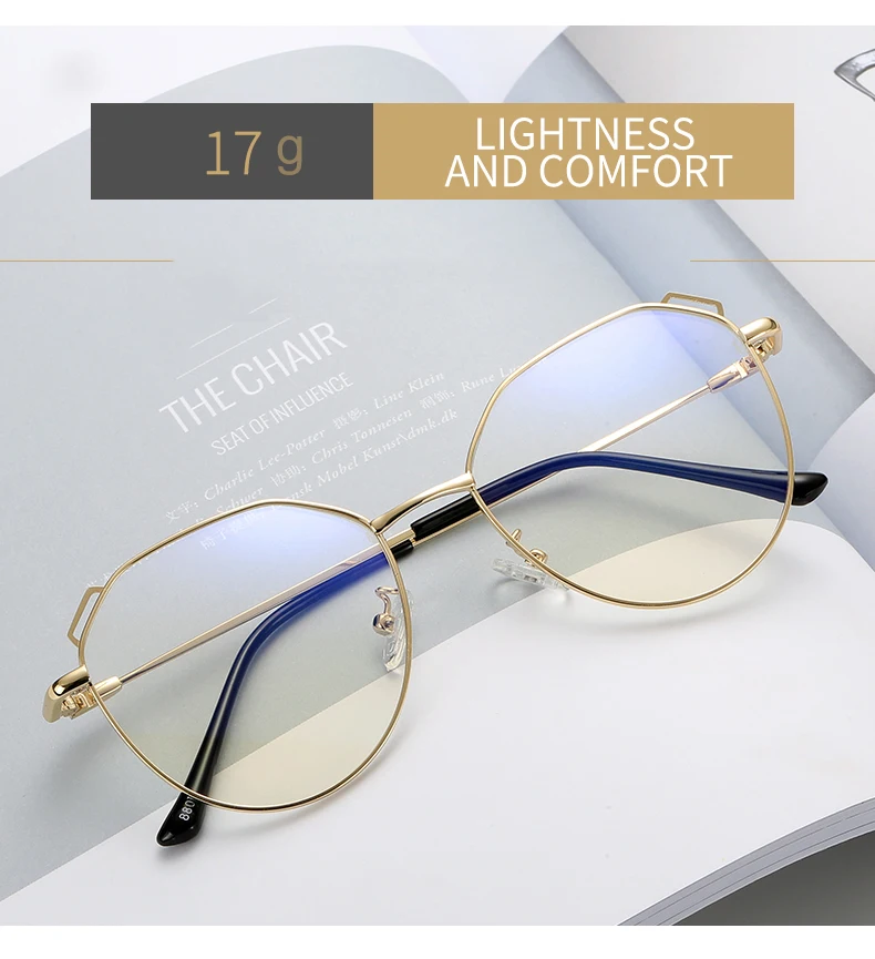 Metal Polygon Retro Glasses Frames Female Men Irregular Transpanrent Frame Women Flat Mirror with Fine Color Men Eyeglasses