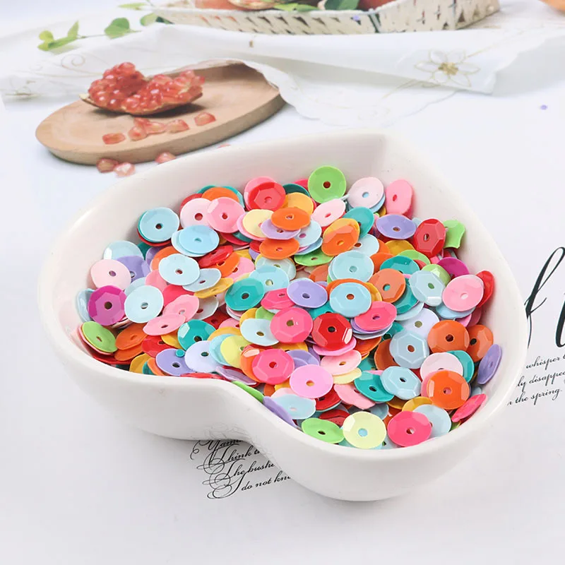 LC/6mm concave solid color PVC /10grams Sequins PVC Flat for DIY Card Making Craft Color Collection