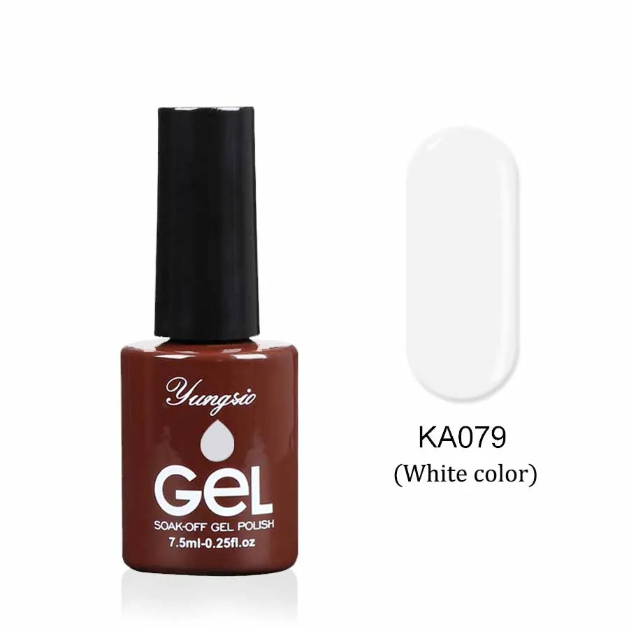 Rubber Base Coat and Top Gel Varnish Paint Black White Red Shiny Colors 7.5ml Soak Off Long Lasting Nail Color Gel - Цвет: KA079