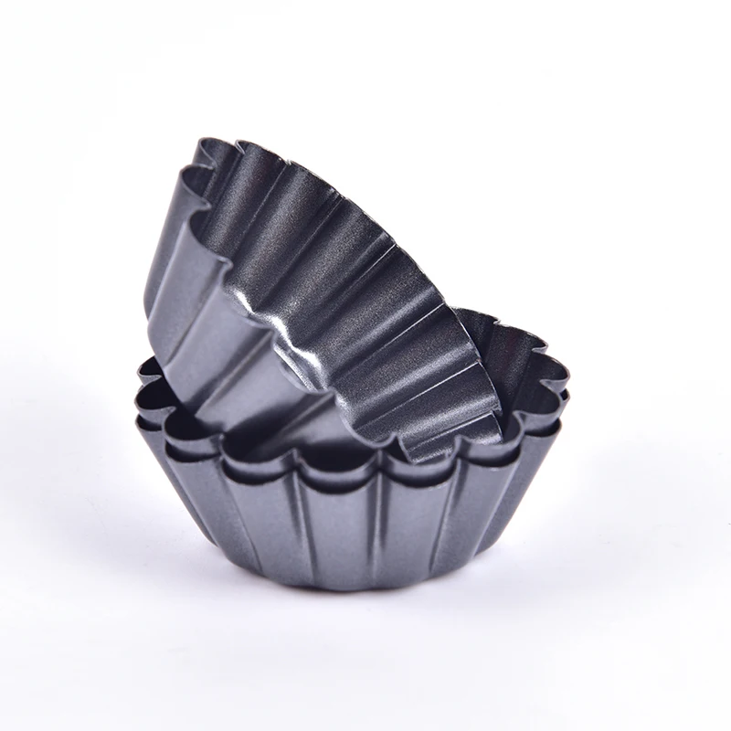 1pc Non-stick Tart Mold Carbon Steel Mini Tart Pans Cupcake Reusable Egg Tart Tartlet Baking Mold Muffin Cups