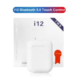 I12 TWS Bluetooth 5,0 Беспроводные наушники с сенсорным управлением 3D стильные стереонаушники для iPhone 11 2019 samsung Note 10 Xiaomi huawei