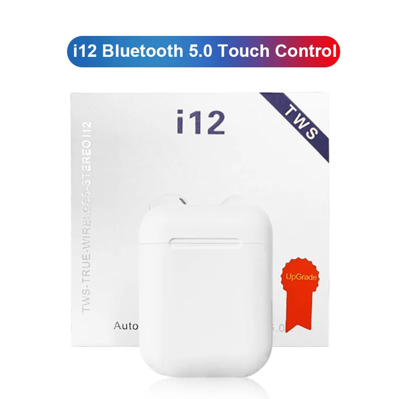 I12 TWS Bluetooth 5 0 Беспроводные наушники с сенсорным управлением 3D стильные