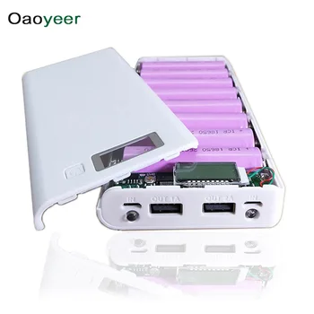 

Oaoyeer 8*18650 5V Dual USB Battery Power Bank Case Power Bank Battery Storage Box Powerbank Box Charger Shell Case Hotselling