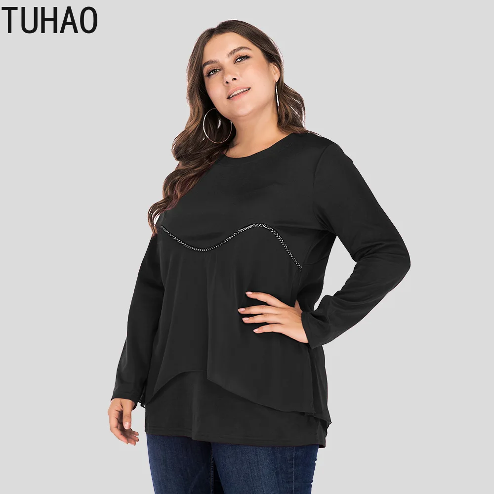 TUHAO, большие размеры 4xl 3xl 5XL, красная женская блузка для отдыха, топ с длинными рукавами, женские рубашки, женская уличная рубашка большого размера JR5646