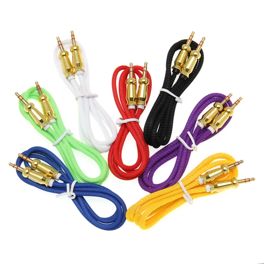 AUX Stereo Car Audio 3 5mm Cables Male to Male Extension Aux Cord 1M for iPhone Samsung Cellphone For Headphone Speaker MP4