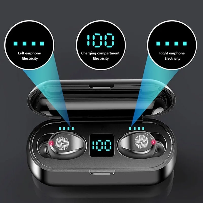 Ecouteur sans fil для Bluetooth V5.0, беспроводные наушники, светодиодный дисплей, 2000 мА/ч, внешний аккумулятор, Auriculares, Bluetooth Inalambrico