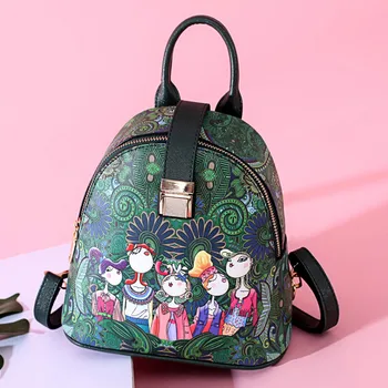 

Women Forest Girls Pattern Large-Capacity Backpack Student Shoulder School Bags College Travel Schoolbag Fashion for Teenager