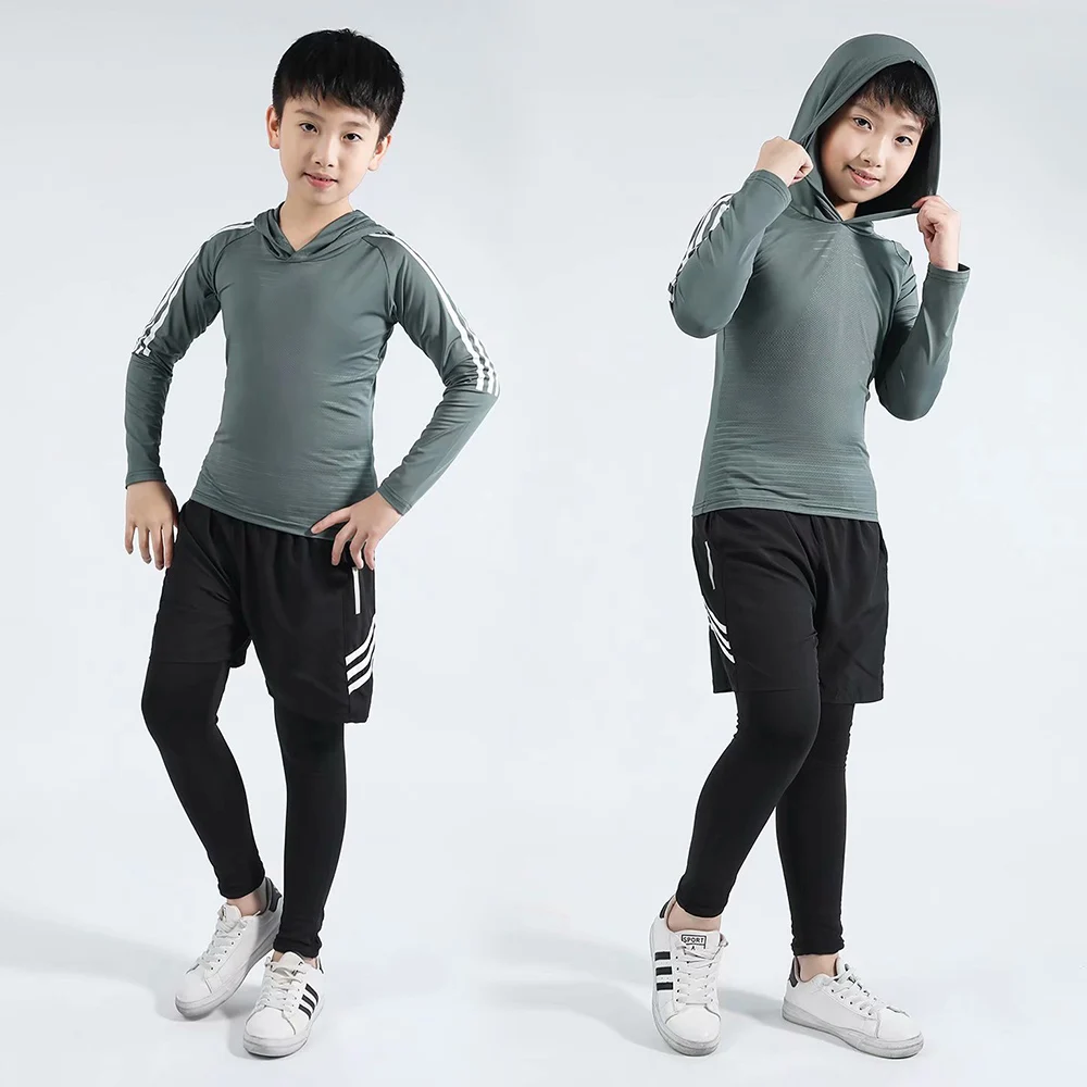 

New autumn and winter thermal underwear suitable for children's quick-drying elastic compression warm long men's suit