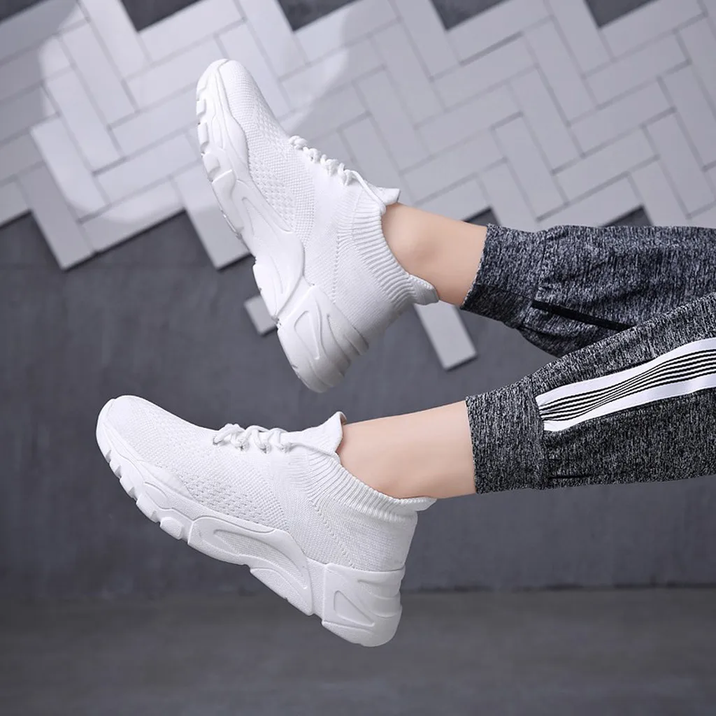 Женские белые кроссовки на толстой подошве модная женская обувь платформе