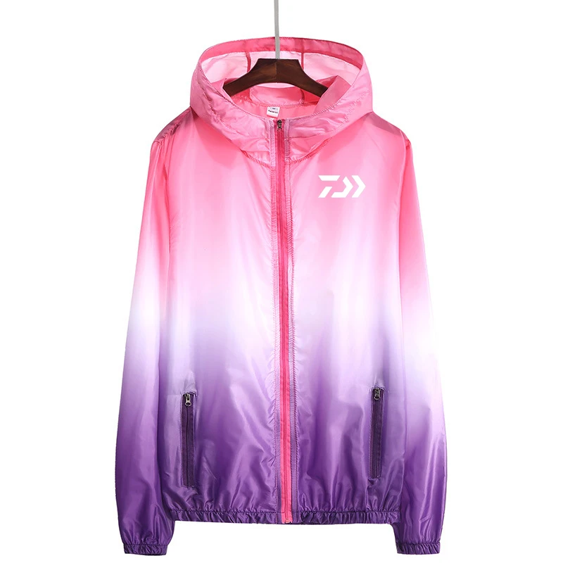 Spring Summer Men DAIWA Fishing Clothing Sunscreen Coat Outdoor Sport Windproof Cycling Fishing Clothes Gradient Couple Jacket