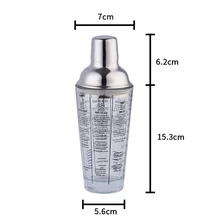 Нержавеющая сталь стеклянный шейкер для коктейля весы формула мартини миксер Бар Инструмент 400 мл MF