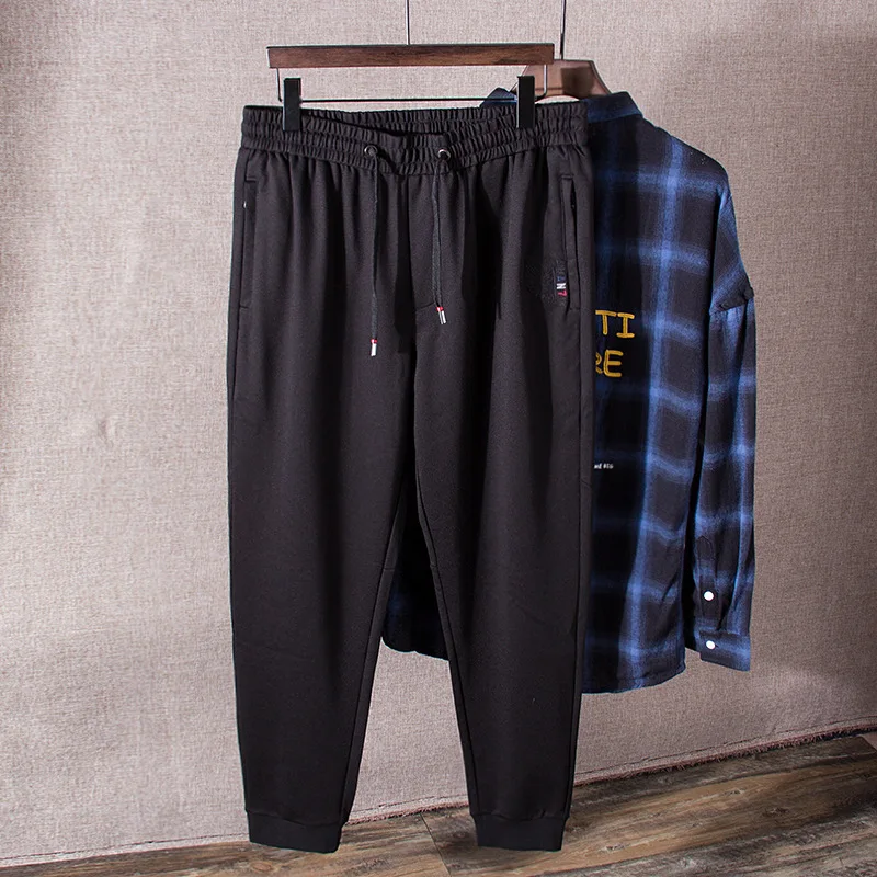 

Autumn And Winter New Style Large Size Casual Pants Men's Fashion Embroidery Plus-sized Loose-Fit Beam Leg Athletic Pants Men's