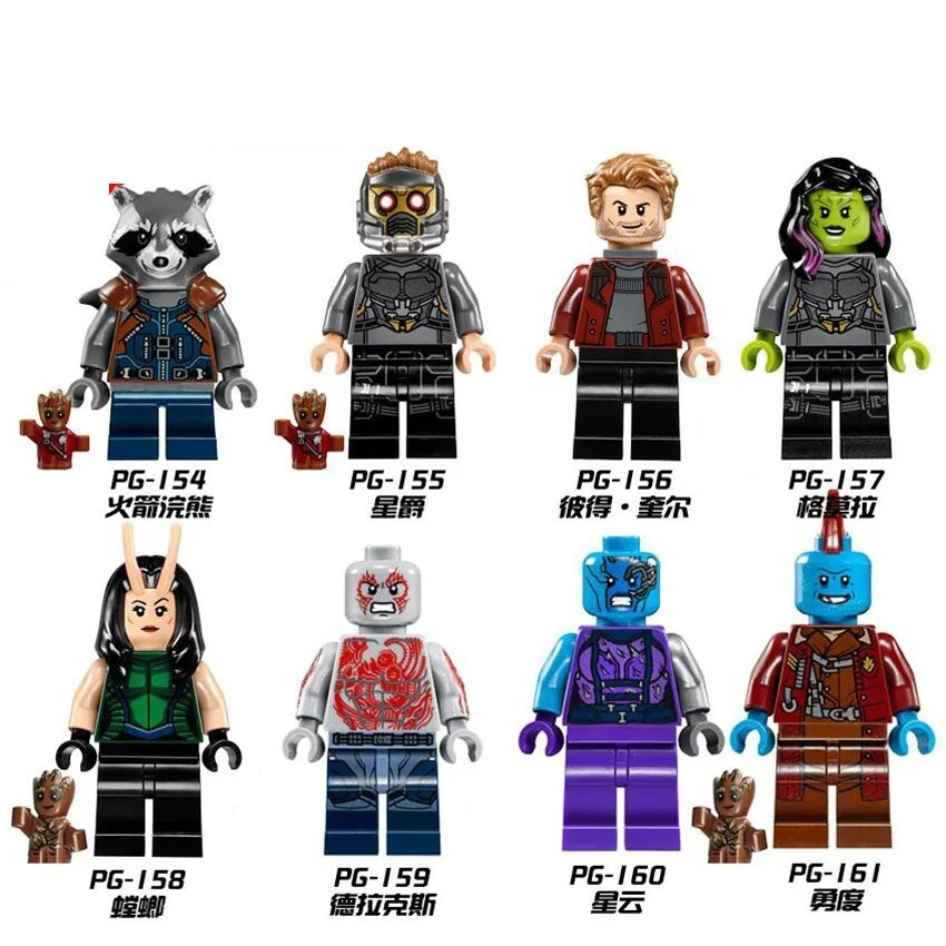 

Guard Building Blocks Nebula Rocket Raccoon Mantis Minifigures Action Figure Galaxy Drax Destroyer Toys for Kids