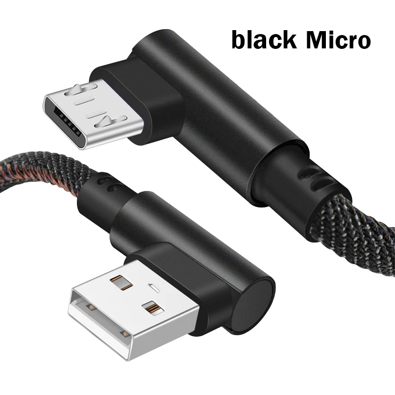 Black For Micro Новинка для iPhone6 7 micro type-C 1 м 2 м линия передачи данных локоть джинсовая линия быстрой зарядки Чистый медный провод сердечник - Цвет: Black For Micro