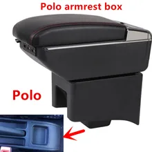 Для Volkswagen Polo подлокотник коробка Polo V Универсальный 2009- Автомобильная центральная консоль Модификация аксессуары двойной приподнятый с USB