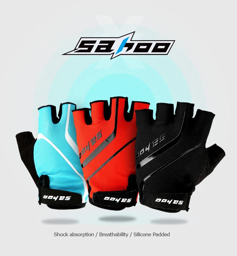 Sahoo 41914 Summer Breathable Non-slip Half Finger Cycling Bike Bicycle Gloves Mittens Silicone Gel Padded For Gym Fitness