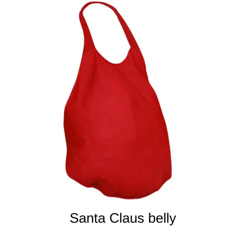 Adult Christmas Santa Claus Costume Man Belly Hohoho Snowman Cosplay Clothes Set Beard Hat Belt Bag Decoration Dancing Outfit