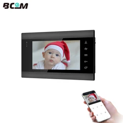 Bcom – moniteur d'intérieur Wifi de 7 pouces pour visiophone, prise en charge de l'interphone vidéo, détection de mouvement, déverrouillage à distance, enregistrement vidéo, Conversation bidirectionnelle 