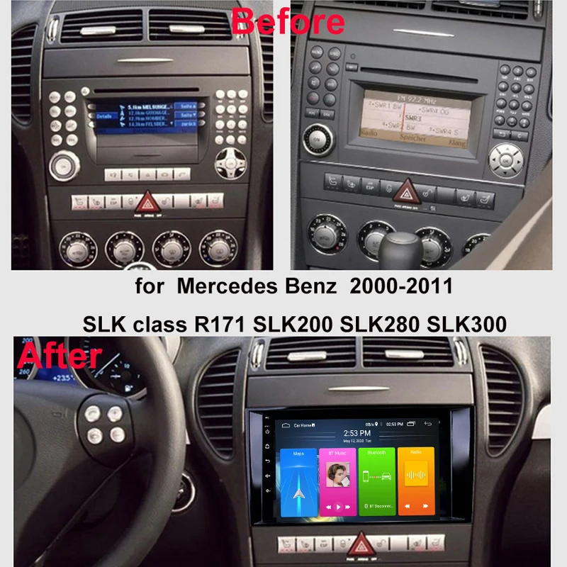 Автомобильный радиоприемник на Android для Mercedes Benz SLK R171 W171 2000 2001 2011 мультимедийный