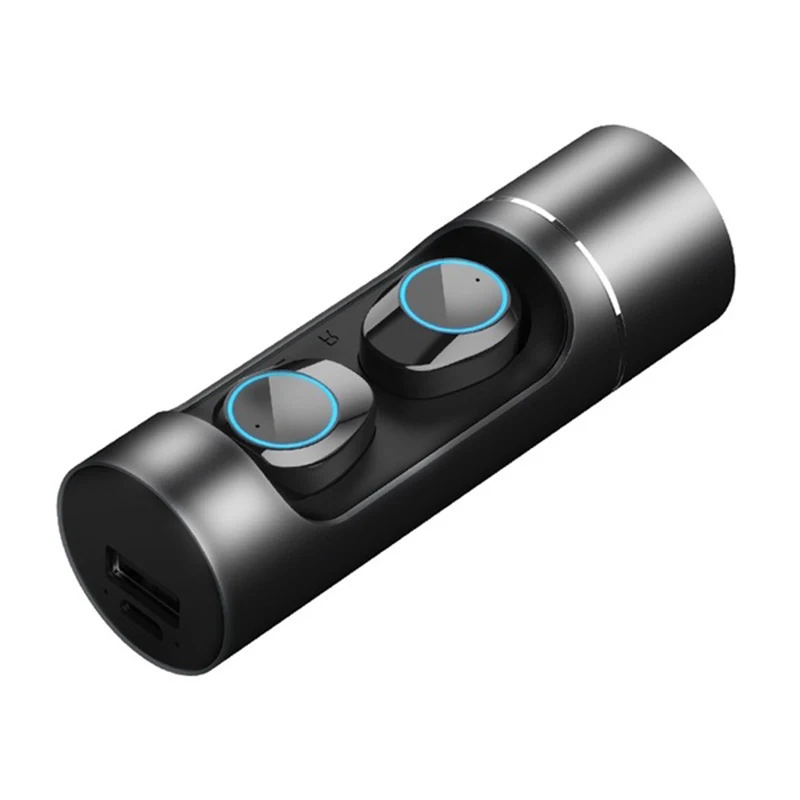 K01 TWS Bluetooth наушники отпечатков пальцев Touch HD стерео беспроводные наушники шумоподавление наушники с микрофоном - Цвет: Черный