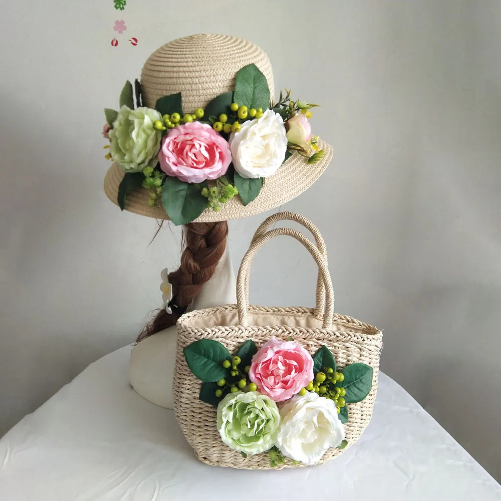 bolsa-de-praia-feminina-bolsa-de-verao-tecer-flores-artificiais