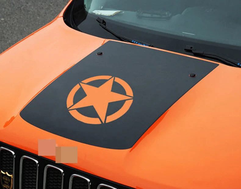 Для Jeep Renegade углеродного волокна Цвет капот автомобиля со «Звездными Защитная Автомобильная наклейка Средства для укладки волос