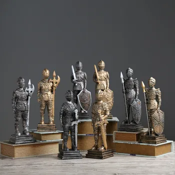

Retro Medieval Roman Soldier Sculpture Ornament Home Decoration Office Desktop Decoration Gift