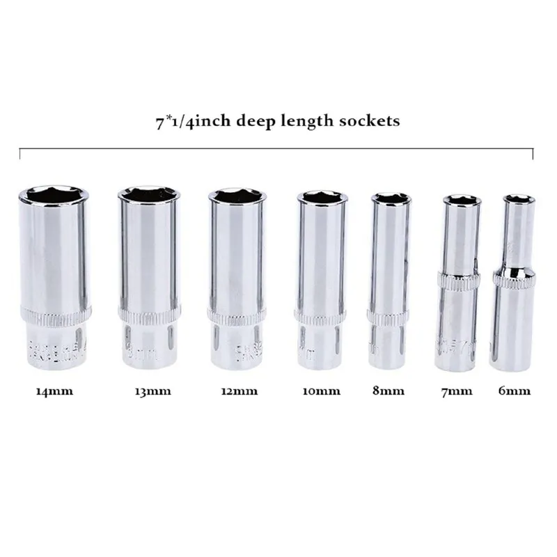 53pcs1/4-Inch Drive Socket Set, 53pcs1/4-Inch Car Repair Tool Ratchet Wrench Drive Socket Set Socket Wrench Set