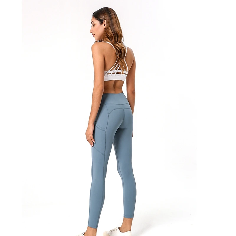Yoga Pants Ladies High Waist Smooth Tights Trousers Running Pants