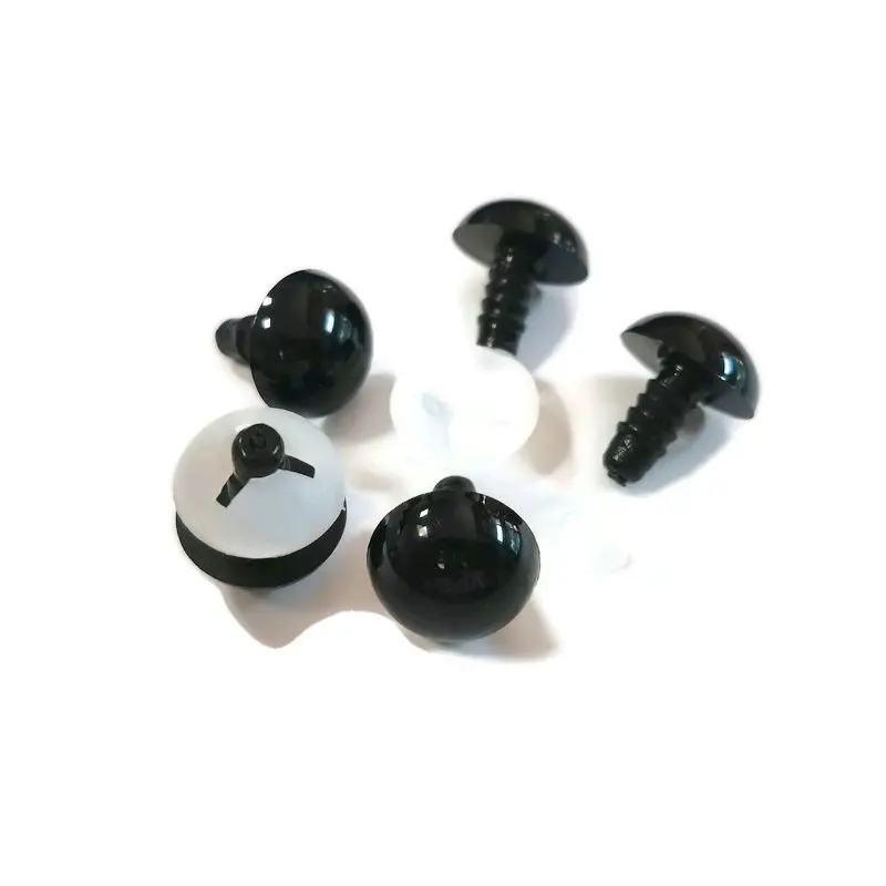 Safety Black Amigurumi Eyes For Doll With Plastic Washers 14mm/15mm/16mm/18mm/20mm/22mm/24mm 3