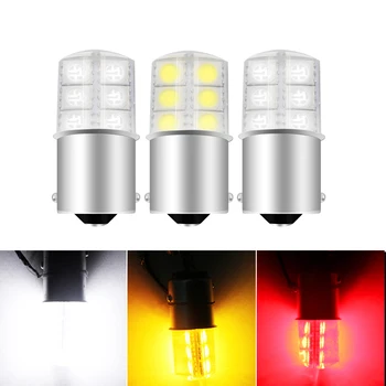 

1pcs S25 1156 BA15S p21w LED White Lights 5050 12SMD Silica gel DC12V Car Rear Tail Parking Light brake Lamp turn Signal Bulb