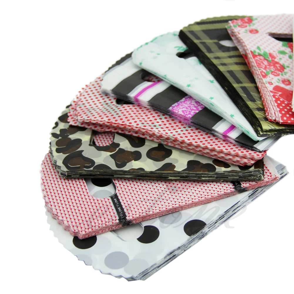 

50pcs Pretty Plastic Jewelry Small Gift Bag 15X9cm Many Colors NEW