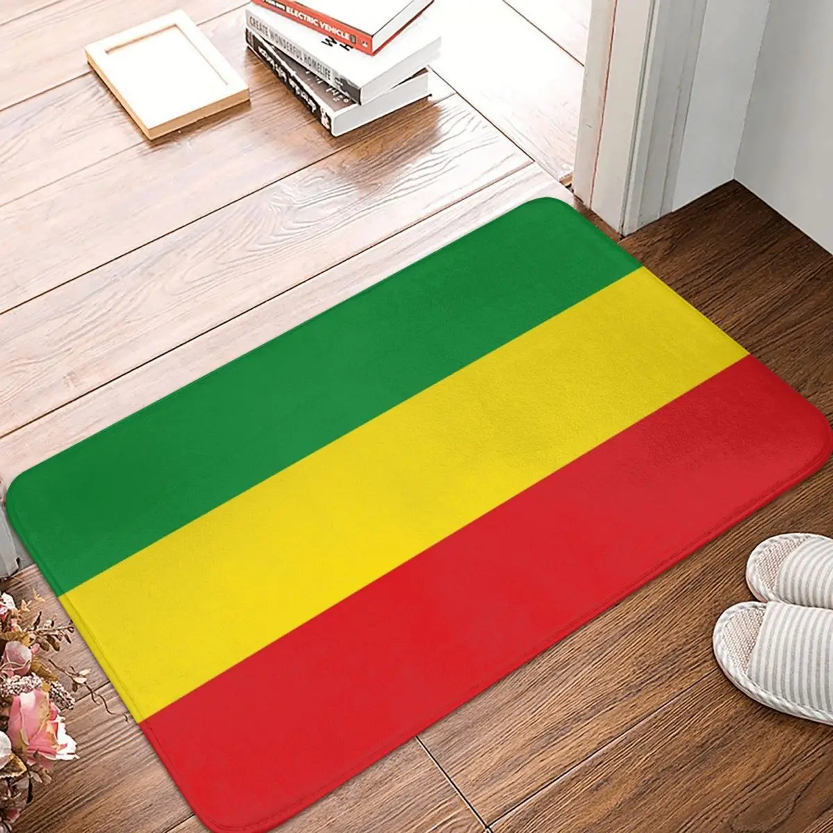Напольный коврик Reggae Rastafari с флагом ковер из полиэстера и ПВХ нескользящий