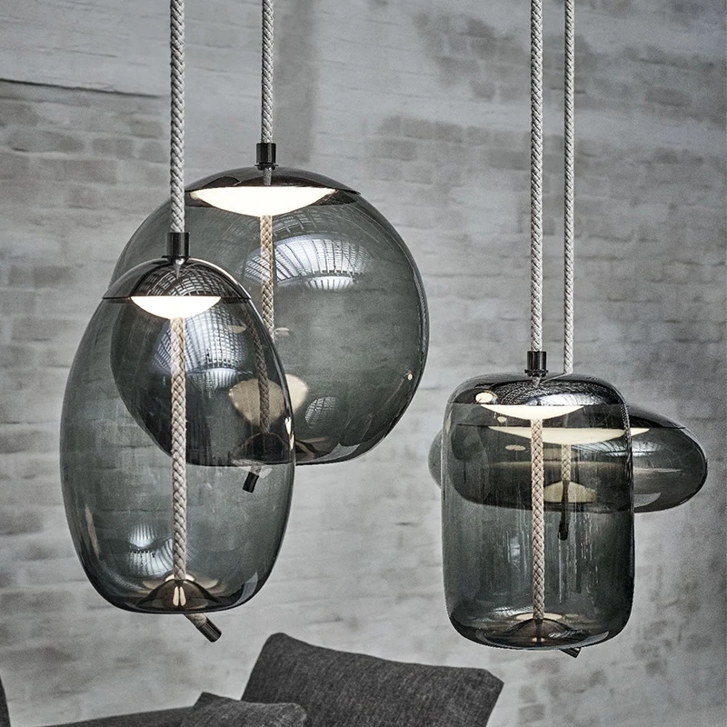 

Modern Led Metal Pendant Lights Wrought Iron Glass Round Ball Brass Rod Hanging Lamp For Living Roomcafekitchen Nordic Lighting