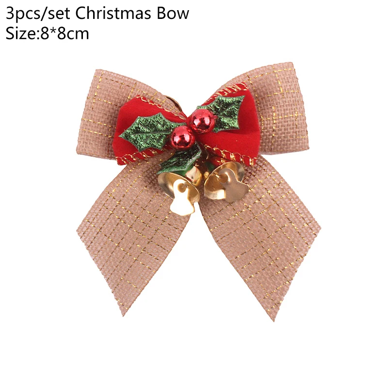 3pcs 8cm Bow9 50 шт. Счастливого Рождества бирки крафт-бумаги карты подарочные этикетки бирки DIY Висячие бирки подарочная упаковка Декор Подарочные карты Рождественские сувениры принадлежности - Цвет: 3pcs 8cm Bow9