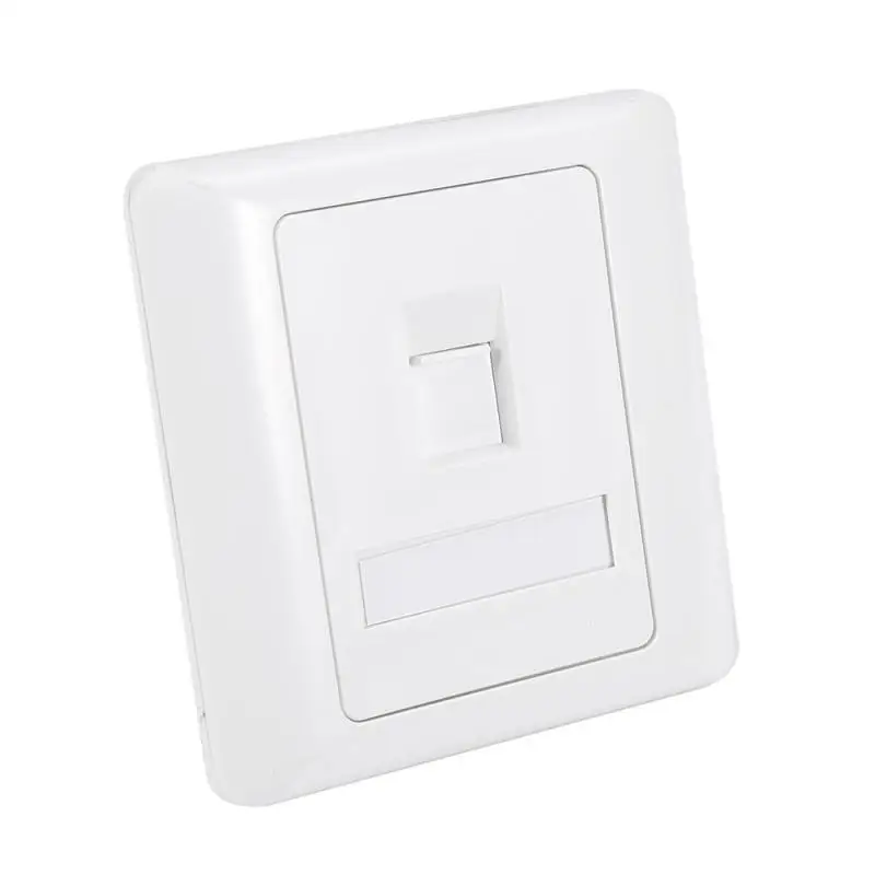 

1pc Square Wall Socket 86 Type Single Port RJ45 Flat Face Plate Ethernet Network Socket Panel Rj45 Faceplate Lan Socket Panel