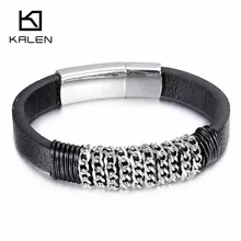 21 см мужской прочный толстый кожаный браслет из нержавеющей стали классный очаровательный персонализированный браслет дешевые аксессуары ювелирные изделия