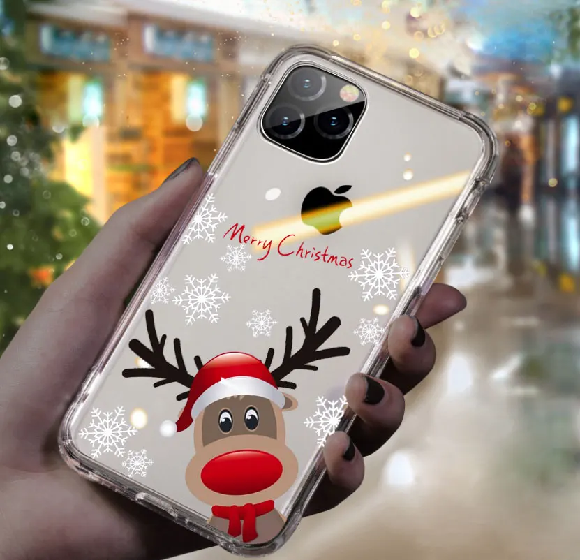 Рождественские подарки на год, чехол для телефона с изображением лося и снега для iphone 11 PRO XR 6s 7 Plus 5S X XS MAX, силиконовый чехол из ТПУ для huawei P30 P20 Lite