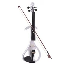 Ammoon полный размер 4/4 твердая деревянная Бесшумная Электрическая Скрипка скрипка клен эбеновый гриф задняя часть с бантом Жесткий Чехол тюнер