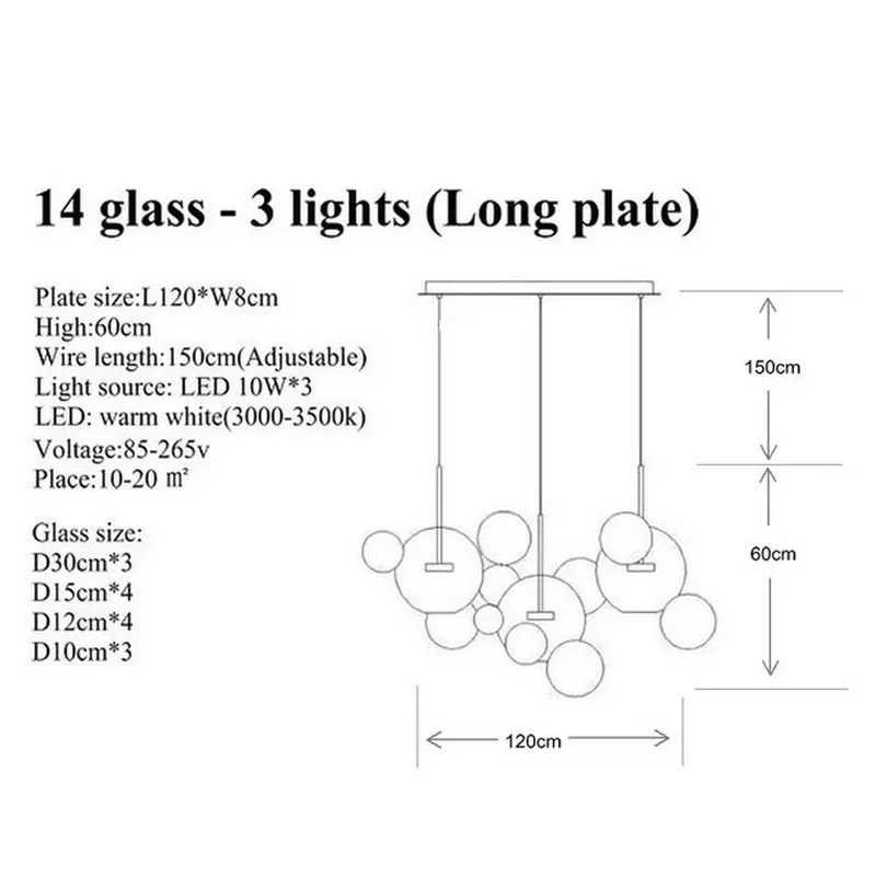 Современный Стеклянный подвесной блестящий дизайн светодиодный креативный Люстра для гостиной спальни Лофт кухни столовой современный декор - Цвет абажура: 14 glass Long plate