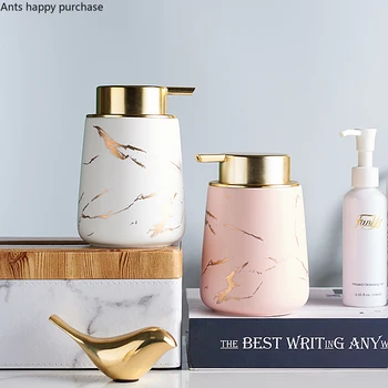 

Hand Sanitizer Bottle Empty Bottle Ceramics Shampoo Shower Gel Lotion Filling Container Household Marble Bathroom Accessories