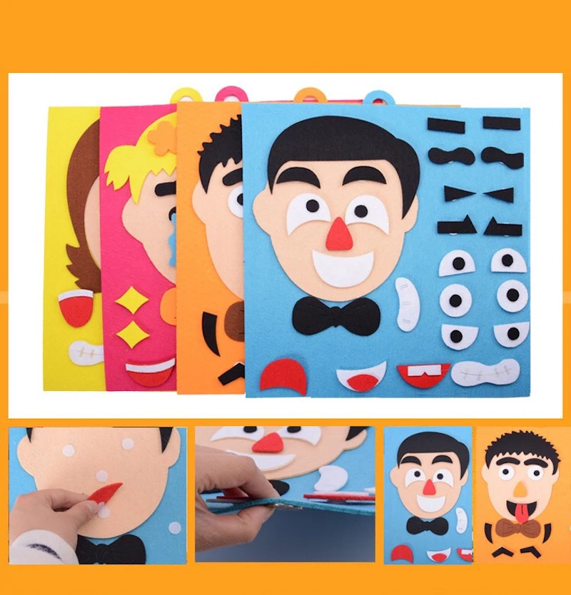 

1Set 3D Parents And Kids Five Sense Organs DIY Assembling Puzzles Jigsaw Children Recognition Training Educational Toys