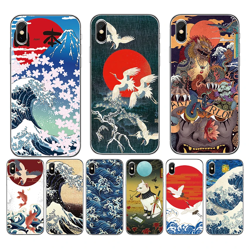 Case For Google Pixel 2XL 3XL 2 3 3A 4A 5 5A 4 XL Silicone soft TPU back cover Print Wave Art crane moon phone case | Мобильные