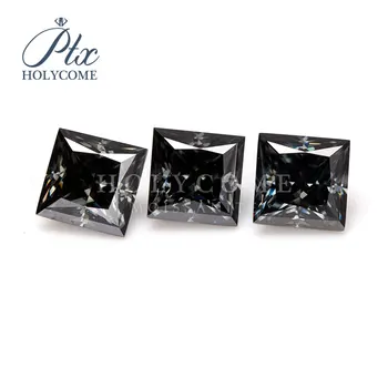

6.5X6.5MM GREY PRINCESS CUT MOISSANITE VVS1 MOISSANITE RING FOR JEWELRY MAKING PRICE PER CARAT 2020NEWEST WUZHOU HOLYCOME