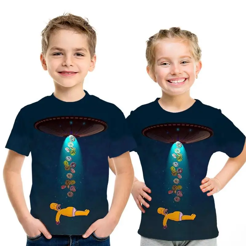 Camiseta con estampado RU 3D с мультяшными принтами, Camiseta con estampado RU 3D camiseta de manga