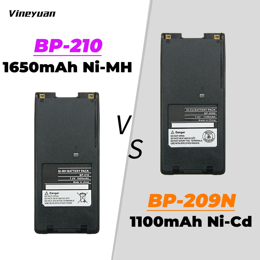 Bateria de Substituição 1650mah Two-way Radio Bp209 Bp-210 Bp-222 Bp-209n Bp-210n Bp-222n para Rádios Icom Ic-f11 Ic-f21 Ic-v8 - Image 6